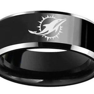 Miami Dolphins Stainless Steel Band Ring
